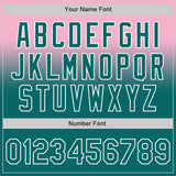 Custom Light Pink Teal-White Authentic Fade Fashion Baseball Jersey