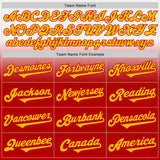 Custom White Gold-Red Authentic Fade Fashion Baseball Jersey