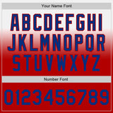 Custom White Royal-Red Authentic Fade Fashion Baseball Jersey