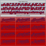 Custom Gray Red-Royal Authentic Fade Fashion Baseball Jersey