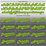 Custom White Neon Green-Steel Gray Authentic Fade Fashion Baseball Jersey