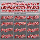 Custom Gray Red Steel Gray-White Authentic Fade Fashion Baseball Jersey