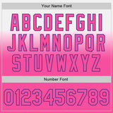 Custom White Pink-Purple Authentic Fade Fashion Baseball Jersey