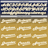 Custom Navy White-Old Gold Authentic Fade Fashion Baseball Jersey