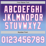 Custom Purple White Light Blue-Pink Authentic Fade Fashion Baseball Jersey