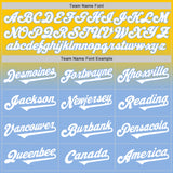 Custom Yellow White-Light Blue Authentic Fade Fashion Baseball Jersey