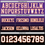 Custom Purple White Black-Orange Authentic Fade Fashion Football Jersey
