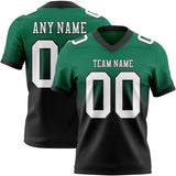 Custom Kelly Green White-Black Authentic Fade Fashion Football Jersey