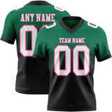 Custom Kelly Green White Black-Pink Authentic Fade Fashion Football Jersey