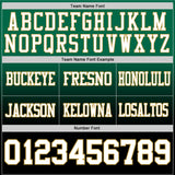 Custom Kelly Green White Black-Old Gold Authentic Fade Fashion Football Jersey