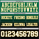 Custom Kelly Green White Black-Gold Authentic Fade Fashion Football Jersey