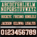 Custom Kelly Green White Black-Orange Authentic Fade Fashion Football Jersey