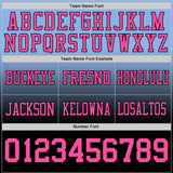 Custom Light Blue Pink-Black Authentic Fade Fashion Football Jersey