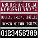 Custom Maroon White-Black Authentic Fade Fashion Football Jersey