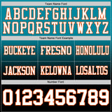Custom Teal White Black-Orange Authentic Fade Fashion Football Jersey