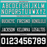 Custom Aqua White-Black Authentic Fade Fashion Football Jersey