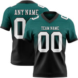 Custom Midnight Green White-Black Authentic Fade Fashion Football Jersey