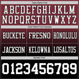 Custom Burgundy White-Black Authentic Fade Fashion Football Jersey