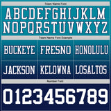 Custom Teal White-Navy Authentic Fade Fashion Football Jersey