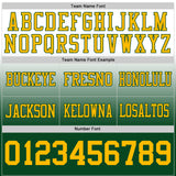 Custom White Gold-Green Authentic Fade Fashion Football Jersey