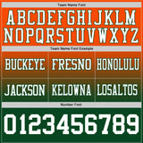 Custom Orange White-Green Authentic Fade Fashion Football Jersey