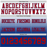 Custom White Red-Royal Authentic Fade Fashion Football Jersey