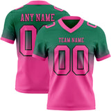 Custom Kelly Green Pink-Black Authentic Fade Fashion Football Jersey