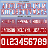 Custom Light Blue White-Red Authentic Fade Fashion Football Jersey