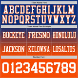 Custom Royal White-Orange Authentic Fade Fashion Football Jersey