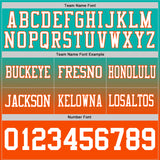 Custom Aqua White-Orange Authentic Fade Fashion Football Jersey