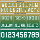 Custom Old Gold White-Kelly Green Authentic Fade Fashion Football Jersey