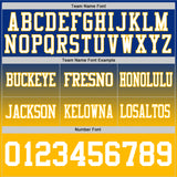 Custom Royal White-Gold Authentic Fade Fashion Football Jersey