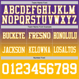 Custom Purple White-Gold Authentic Fade Fashion Football Jersey