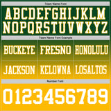 Custom Green White-Gold Authentic Fade Fashion Football Jersey