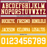 Custom Maroon White-Gold Authentic Fade Fashion Football Jersey