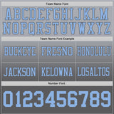 Custom Gray Light Blue-Steel Gray Authentic Fade Fashion Football Jersey