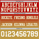 Custom Red White-Old Gold Authentic Fade Fashion Football Jersey