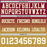 Custom Maroon White-Old Gold Authentic Fade Fashion Football Jersey