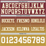 Custom Burgundy White-Old Gold Authentic Fade Fashion Football Jersey