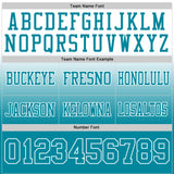 Custom White Teal Authentic Fade Fashion Football Jersey