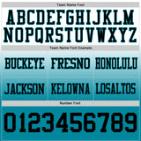 Custom White Black-Teal Authentic Fade Fashion Football Jersey