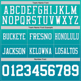 Custom Aqua White-Teal Authentic Fade Fashion Football Jersey