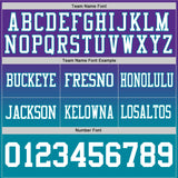 Custom Purple White-Teal Authentic Fade Fashion Football Jersey