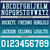 Custom Navy White-Teal Authentic Fade Fashion Football Jersey