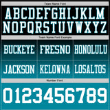 Custom Black White-Teal Authentic Fade Fashion Football Jersey
