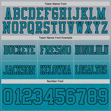 Custom Gray Teal-Black Authentic Fade Fashion Football Jersey