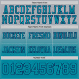 Custom Gray Teal-Navy Authentic Fade Fashion Football Jersey