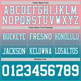 Custom Medium Pink White-Teal Authentic Fade Fashion Football Jersey