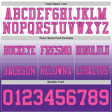 Custom White Pink-Purple Authentic Fade Fashion Football Jersey