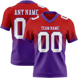 Custom Red White-Purple Authentic Fade Fashion Football Jersey